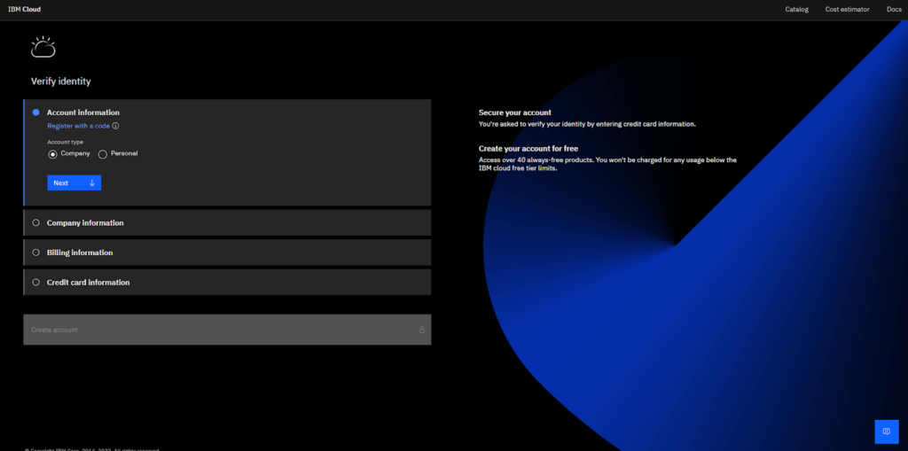 IBM Cloud - preverite svojo identiteto